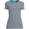 Lands’ End Women’s Cotton Rib Knit T-Shirt(Deep Sea Navy Tiny Stripe)