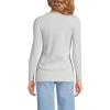 Lands’ End Women’s Cotton Rib Knit T-Shirt(Soft Light Gray Heather)