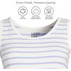 Lands’ End Women’s Cotton Tank Top(Ivory/Periwinkle Breton Stripe)