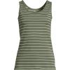 Lands’ End Women’s Cotton Tank Top(Washed Moss/Ivory Stripes)