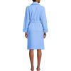 Lands’ End Women’s Cotton Terry Knee Length Spa Bath Robe(Clear Blue Sky)