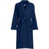 Lands’ End Women’s Cotton Terry Knee Length Spa Bath Robe(Deep Sea Navy)