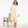 Lands’ End Women’s Cotton Terry Knee Length Spa Bath Robe(White)