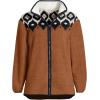 Lands’ End Women’s Cozy Sherpa Full Zip Fleece Jacket(Rich Ginger Fairisle)