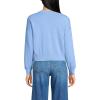 Lands’ End Women’s Cropped Fine Gauge Crew Neck Cardigan Sweater(Clear Blue Sky)