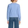 Lands’ End Women’s Cropped Fine Gauge Crew Neck Cardigan Sweater(Greetings/Blue)