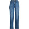 Lands’ End Women’s Denim High Rise Utility Cargo Ankle Jeans(Indigo Tide Blue)