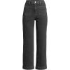 Lands’ End Women’s Denim High Rise Wide Leg Crop Jeans(Black Stone Wash)