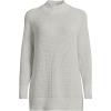 Lands’ End Women’s Drifter Shaker Easy Fit Mock Neck Sweater(Light Gray Heather)