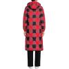 Lands’ End Women’s FeatherFree Insulated Diamond Quilted Maxi Coat(Compass Red Check)