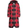Lands’ End Women’s FeatherFree Insulated Diamond Quilted Maxi Coat(Compass Red Check)