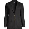 Lands’ End Women’s Fine Gauge Cotton Button Front Blazer Sweater(Black)