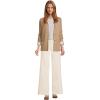 Lands’ End Women’s Fine Gauge Cotton Button Front Blazer Sweater(Vicuna Heather)
