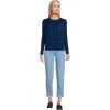 Lands’ End Women’s Fine Gauge Cotton Cardigan Sweater(Deep Sea Navy)