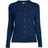 Lands’ End Women’s Fine Gauge Cotton Cardigan Sweater(Deep Sea Navy)