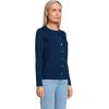 Lands’ End Women’s Fine Gauge Cotton Cardigan Sweater(Deep Sea Navy)
