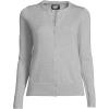 Lands’ End Women’s Fine Gauge Cotton Cardigan Sweater(Gray Heather)