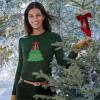 Lands’ End Women’s Fine Gauge Cotton Crewneck Sweater(Tree With Bow/Green)