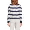 Lands’ End Women’s Fine Gauge Cotton Milano Blazer Sweater(Fresh Ivory/Navy Breton Stripe)