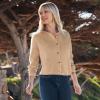 Lands’ End Women’s Fine Gauge Cotton Milano Blazer Sweater(Vicuna Heather)