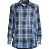 Lands’ End Women’s Flannel Boyfriend Fit Long Sleeve Shirt(Blue Vintage Plaid)