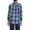 Lands’ End Women’s Flannel Boyfriend Fit Long Sleeve Shirt(Blue Vintage Plaid)