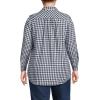 Lands’ End Women’s Flannel Boyfriend Fit Long Sleeve Shirt(Deep Sea/Ivory Mini Check)