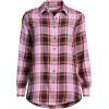 Lands’ End Women’s Flannel Boyfriend Fit Long Sleeve Shirt(Pink Vintage Plaid)