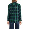 Lands’ End Women’s Flannel Boyfriend Fit Long Sleeve Shirt(Rich Clover/Navy Plaid)