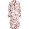 Lands’ End Women’s Flannel Long Sleeve Sleepshirt Nightgown(Ivory/Red Winter Village)