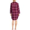 Lands’ End Women’s Flannel Long Sleeve Sleepshirt Nightgown(Vibrant Red/Aurora Pink Plaid)