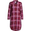 Lands’ End Women’s Flannel Long Sleeve Sleepshirt Nightgown(Vibrant Red/Aurora Pink Plaid)