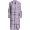 Lands’ End Women’s Flannel Long Sleeve Sleepshirt Nightgown(Whisper Lilac/Ivory Plaid)