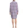 Lands’ End Women’s Flannel Long Sleeve Sleepshirt Nightgown(Whisper Lilac/Ivory Plaid)