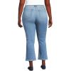 Lands’ End Women’s High Rise Denim Button Front Kick Flare Crop Jeans(Beau Blue)
