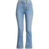Lands’ End Women’s High Rise Denim Button Front Kick Flare Crop Jeans(Beau Blue)