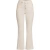 Lands’ End Women’s High Rise Denim Button Front Kick Flare Crop Jeans(Natural)