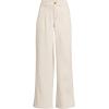 Lands’ End Women’s High Rise Soft Denim Pleated Wide Leg Trousers(Natural)