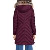 Lands’ End Women’s Insulated Cozy Fleece Lined Primaloft Coat(Bordeaux Berry)