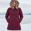 Lands’ End Women’s Insulated Cozy Fleece Lined Primaloft Coat(Bordeaux Berry)