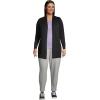 Lands’ End Women’s Long Sleeve Open Long Cardigan Sweater(Black)