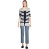 Lands’ End Women’s Long Sleeve Open Long Cardigan Sweater(Ivory Placed Stripe)