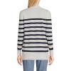 Lands’ End Women’s Long Sleeve Open Long Cardigan Sweater(Ivory Placed Stripe)