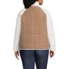 Lands’ End Women’s Mixed Media Sherpa Fleece Jacket(Ivory/Honey Beige)