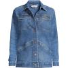 Lands’ End Women’s Oversized Denim Trucker Jacket(Indigo Tide Blue)
