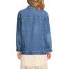 Lands’ End Women’s Oversized Denim Trucker Jacket(Indigo Tide Blue)