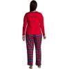 Lands’ End Women’s Pajama Set Knit Long Sleeve T-Shirt and Flannel Pants(Rich Red Multi Plaid)