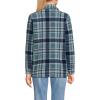Lands’ End Women’s Petite Print Anyweather Fleece Shirt Jacket Small Soft Ice Blue/Navy Plaid