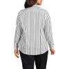 Lands’ End Women’s Pinwale Cord Long Sleeve Shirt(Black Dual Stripe)