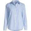 Lands’ End Women’s Pinwale Cord Long Sleeve Shirt(Chicory Blue Stripe)